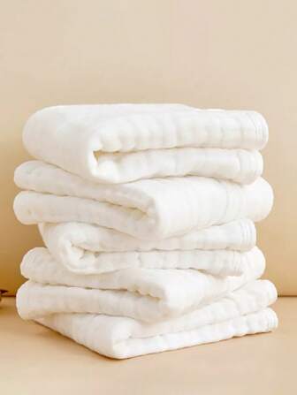 Babyburpdukar, Nyfödda enfärgade 6-lagers salivbindor av gasväv, Små bindor av bubbelgasväv för spädbarn