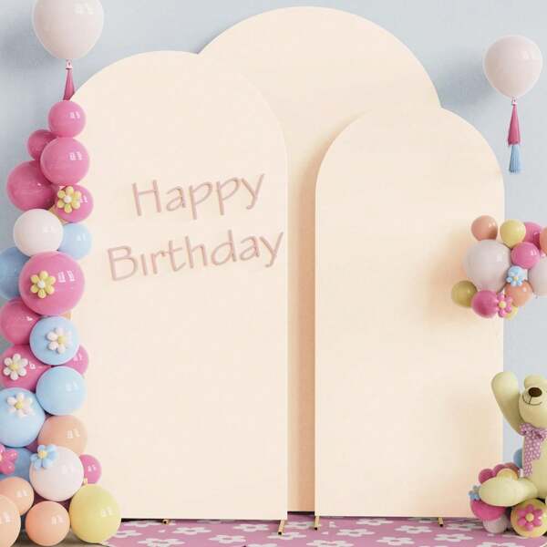 Arch Background, 5 Feet, 6 Feet, 6.6 Feet, 7.2 Feet Beige Wedding Arch Cover 2 Side Spandex Fit Fabric Arch Background Dome Arch Background Fabric For Birthday Party Wedding Arch Stand Decoration (Excluding Arches, Fabric Background Only) - White