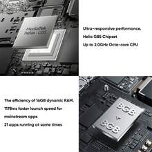 Realme C65 解锁手机 6GB+128GB/8GB+256GB 全球版，4G LTE，安卓 14 智能手机，50MP AI 摄像头，5000mAh 大容量电池，支持 NFC - 黑色 - 查看 6