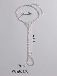 [Beach Accessory] Elegant Bohemian Style Transparent Glass Beaded Toe Chain For Women - Adjustable, All-Season Foot Jewelry Perfect For Daily Wear & Gifting