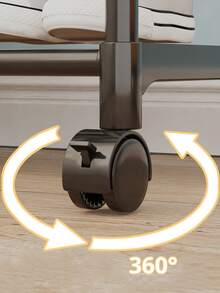 1pc Minimalist Coat Hanger And Shoe Rack In One, 16mm Steel Pipe Organizer And Drying Rack, Multipurpose Movable Drying Rack - Multicolor - View 4