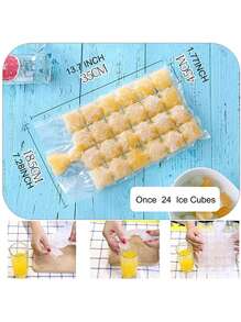 1-1200pcs Summer Ice Cool Disposable Ice Packs, Comes With Funnel, Self-Sealing Ice Bags, Passion Fruit Fruit Storage Bags, Home Ice Pack