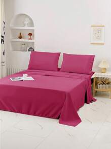 Juego de cama de tres piezas, de varios tamaños (90/105/135/150/180/200) y colores, conjunto de suave y sin estampados, ropa de cama moderna y sencilla, sábanas de un solo color, textil hogareño, color puro que no se descolora ni pierde brillo.