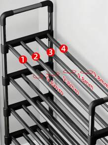 1 pezzo Piccolo scaffale per scarpe nero, 45 cm di larghezza, migliora lo spazio, semplice e antipolvere, robusto, alla moda, facile da montare/smontare, portatile, adatto per soggiorno, camera da letto, ingresso, ufficio, casa, storage a più livelli, regalo per vacanze, regalo di Natale, regalo per bambini