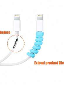 Protetor de cabos de silicone colorido, organizador de cabos - Organizador de cabos em espiral para carregadores USB e linhas de dados, durável e flexível, cabe em espaços apertados, ideal para uso doméstico e no escritório, cores variadas, capa para cabos, acessórios de armazenamento para mesa de escritório, não requer energia, organizador de mesa e gaveta para armazenamento doméstico