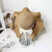 Customized Straw Hat, Summer Sun Hat, Embroidered Letters, Holiday Gift, Back To School, Anniversary - A - View 3