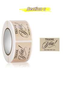 1pc 350 Pcs Thank You Rectangle Shaped Stickers, Adhesive Labels For Sealing And Decoration