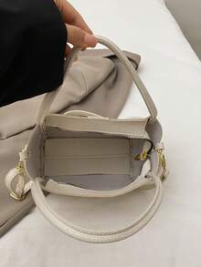 Fashion Handbag Lychee Patterned Bucket Bag 2025 New Item Niche Shoulder Versatile Crossbody Bag Women's Bag - Beige - View 6