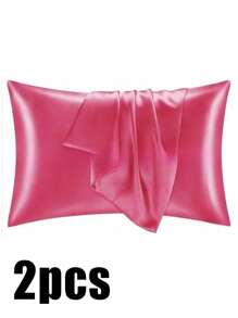 Luxurious Silky Soft Pillowcase - Breathable Skin-Friendly Cool Feel, Solid Color With Envelope Closure - Machine Washable Bedding Washed Silk Pillowcase Single Ice Silk Satin Silk Faux Silk Pillowcase Christmas Gift