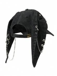 DareSee 1pc Women's New Y2K Distressed Rabbit Ear Baseball Cap, Punk Street Hip Hop Style Snapback Hat MusicFest Y2KFest Back To School Autumn Christmas Christmas Winter Christmas Gifts