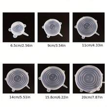 6pcs Reusable Elastic Silicone Bowl Covers, Dishwasher & Microwave Safe Food Storage Lids, Kitchen Organizer Accessories
