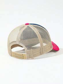 DareSee 1 Stück Retro-Stil Baseballkappe mit Farbblöcken zum Sonnenschutz, für Musik-Festivals, Y2K-Feste, Schulbeginn