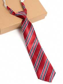 1 条条纹可调节领带，儿童领带，适合日常穿着、聚会、表演、校服、节日