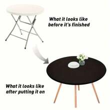 1pc Round Milk Silk Tablecloth, Anti-Slip, Polyurethane Machine Woven Tablecloth, Durable Dining Table Protective Woven Cover