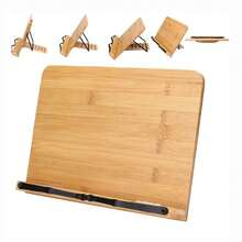 Portable Adjustable Book Holder Tray And Page Paper Clips-Cookbook Reading Desk Sturdy Stand For Books Lightweight Bookstand - Bamboo Flower28x20cm - View 3