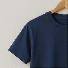 Basic T-Shirt Bright Colors 100% Cotton 30.1 Unisex - 藏蓝色 - 查看 2