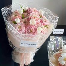 1roll Waterproof Lace Cellophane Roll - Thick OPP Film For Bouquet Wrapping, Transparent Floral Packaging Paper - Multicolor - View 2