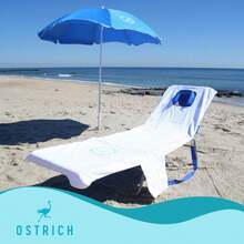 Ostrich Beach Lounge Chair, Folding & Reclining Outdoor Chaise Lounger, Blue - Purple - View 7