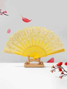Classic Retro Women Handheld Tasseled Folding Fan, Suitable For Keeping Cool In Summer And Decorating For Parties, Dances, Weddings, Can Also Be Given As Holiday Gifts - Multicolor - View 15