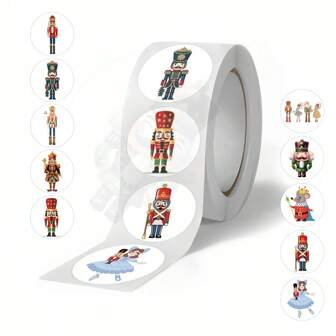 Rollo de 500 pegatinas decorativas de nuez para tazas, monopatines, bolsas de regalo, manualidades DIY