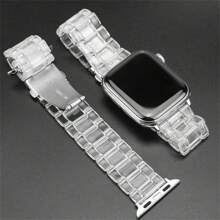 Pulseira transparente de liberação rápida para AppleWatch, compatível com 38 mm, 40 mm, 41 mm, 42 mm, 44 mm, 45 mm, 49 mm, S10, 42/46 mm, unissex, casual, ajustável, de substituição, compatível com Ultra/SE/8/7/6/5/4/3/2/1, pulseira esportiva, respirável, à prova d'água, para uso diário, festas, feriados, verão, volta às aulas, presente perfeito para mãe, pai, amante, estudante