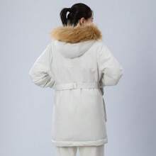 New Balance Chaqueta de mujer para deportes al aire libre, casual, cortavientos, cálida y cómoda con cuello de piel