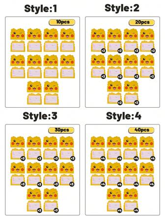 pokemon Tarjetas de invitación tipo sobre con temática de Pikachu para cumpleaños en paquetes de 10/20/30/40, invitaciones de fiesta de cumpleaños animadas, adecuadas para decoración de fiestas, decoración de vacaciones y reuniones diarias.