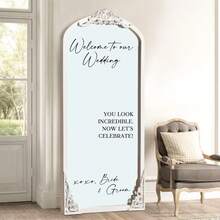 Welcome To Our Wedding Sign - Vinyl Decal For DIY Wedding Mirror - Wedding Selfie Mirror Decor - Custom Wedding Gift - Wedding Mirror Sign, Multi-Functional, Ornamental, Reusable, Exquisite, Stylish, High-Quality, Colorful, Modern, Custom, Personalized, Unique, Ideal Gifts For Him, Tea Room, Home, Garden, Office, For Anniversaries, For Valentine's Day, For Mother's Day, For Birthdays, For Father's Day, For Graduation, For Weddings, For Housewarming, Home Decor, Home Decor, Graphic Print - Multicolor - View 5