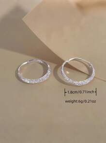 1 Pair Simple Elegant Starry Sky Frosted Silver Color Earrings, For Daily Wear And Events