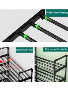 1 pezzo Piccolo scaffale per scarpe nero, 45 cm di larghezza, migliora lo spazio, semplice e antipolvere, robusto, alla moda, facile da montare/smontare, portatile, adatto per soggiorno, camera da letto, ingresso, ufficio, casa, storage a più livelli, regalo per vacanze, regalo di Natale, regalo per bambini