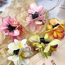 1pc Women Hawaii Inspired Artificial Plumeria Flower Hair Clip Accessory, Suitable For Hawaii Vacation, Photo Shoots, Casual Outfit, Hair Decoration