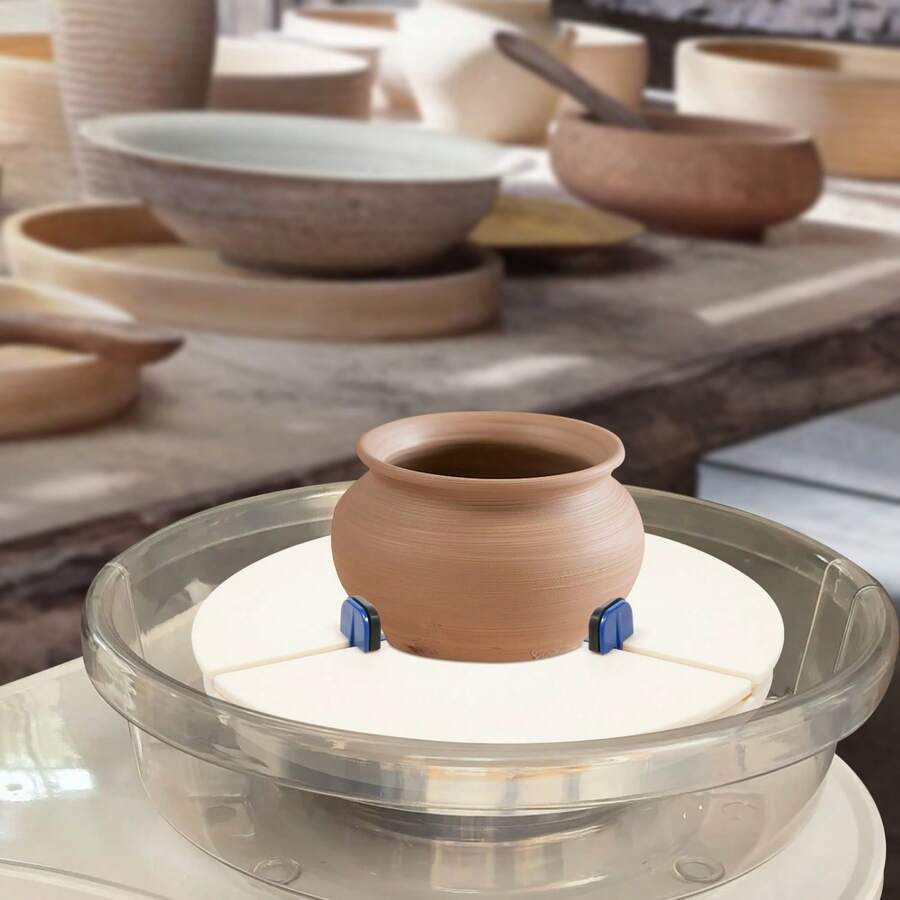 Portable Pottery Machine Turntable Clamp Pottery Pottery Machine Turntable Clamp Adjustable, Pottery Repairing Clip,Sculpting Clamp Repair Tools For Ceramic Beginners Professionals(White)