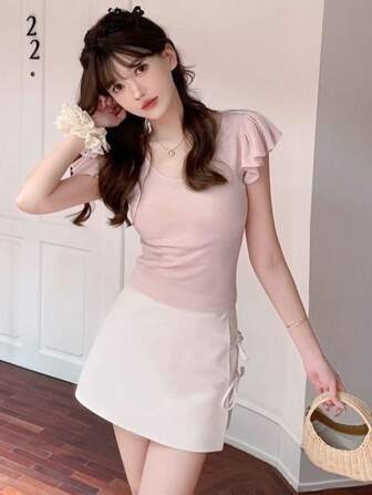 Lightweight Short Sleeve Knit T-Shirt For Women, New Slim Fit Versatile Design For Summer