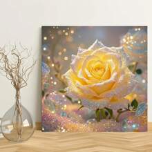 1PC Diamond Art Painting Kit Crafts Beautiful Yellow Rose Theme Romantic Cross Stitch Room Home Bathroom Car Decor Embroidery Rhinestones Bedroom Living Holiday Gift Accessories