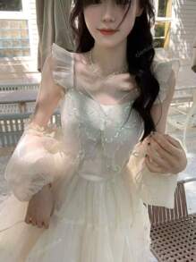 Stile nuovo 2025, abito stile Lolita corto, design originale, dolce e carino, stile ballerina, stile principessa
