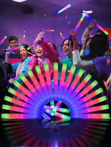 20pcs Battery Operated LED Light Sticks, Perfect For Parties, Weddings, Birthdays, Christmas And Halloween, Create Vibrant Party Atmosphere, Celebration Essentials, Functional Lighting Accessories (Transformable And Resilient) - Multicolor - View 6