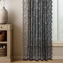 2 Stücke hochwertige, modische schwarze Spitze Phönixschwanz-Dekostange, halbtransparenter welliger Spitzenvorhang, geeignet für elegante Fensterdekorationen in Schlafzimmern, Wohnzimmern, Arbeitszimmern und Büros - Schwarz - Übersicht 11