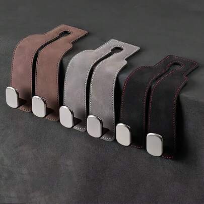 2 Pcs Car Seat Back Hooks, Hidden Dual Hanger For Chairs, Multi-Functional Rear Seat Back Hooks, Car Phone Holder Hooks, Premium Durable Interior Organizers For Car, Versatile Hidden Hangers Maximize Backseat Storage, Discreet Backseat Organizers To Hang Bags, Backpacks, Coats, Purses, Towels And Accessories, Universal Fit For Most Cars, SUVs, Easy Tool-Free Installation