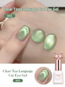 SHANGFEIYA 10ml Sommerklar Katzenaugen Nagellack Gel 2025 Neu Pop Dopamin Porzellanweiß Glasperlen Katzenaugen Gel für Mädchen 1 Stück/6Stück