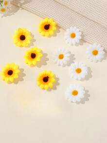 Multiple Pieces Countryside Style Faux Flower Decor Hair Clips For Girls - Multicolor - View 3