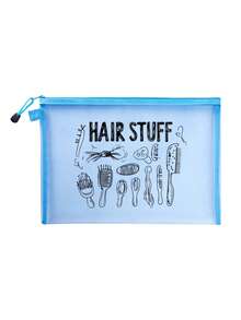 Mesh Cosmetic Bag With Hair Accessory Pattern, Multifunctional Cosmetic Pouch, For Clips, Headbands, Air Cushion Storage Portable Storage Bag, Makeup Bag, Skincare Bag, Travel Essentials, Dormitory Supplies, Wedding Bride Gifts, Mother Giftsvacation Summer Holiday Back To School School Stuff Bag For School Travel Bag For Women Makeup Bag For Travel - Multicolor - View 12