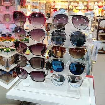 Transparent 10-Slot Eyeglasses Display Holder Storage Rack