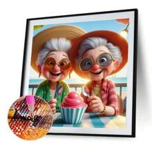 1 Set "Beach Besties Sweet Moments" Decoración de pared para el hogar del artista, Kit de pintura de diamantes 5D para principiantes adultos, Manualidades de taladro completo DIY, Alivio del estrés y reducción de la ansiedad, ¡Mejor regalo DIY para mujeres! Regalo para novia/madre
