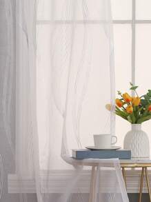 2pcs Modern Ironed Silver Flow Pattern Light-Filtering Curtains, Grommet Top, Machine Washable, Decorative Polyester Drapes For Living Room, All-Season, Uncorded, Woven, 120-140g - Arts Theme