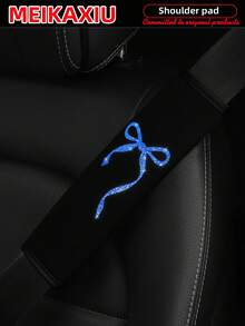 MEIKAXIU 1 对漂亮大蝴蝶结闪亮面料柔软潜水料汽车安全带肩套装饰女士 - 1個裝 - 查看 15