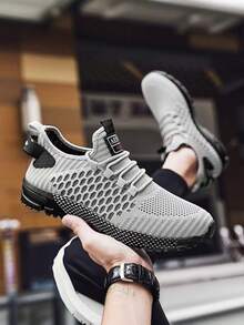 Men's Outdoor Fashionable Casual Sports Sneakers - Grey - View 4