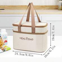 1pc Insulated Lunch Bag Lunch Box Tote Bag, High Aesthetic Lunch Carry Bag With Aluminum Foil Lunch Box Compartment For Office