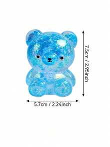 1 pieza Oso de caramelo brillante suave y relajante, juguete sensorial Needoh, juguete apretable de oso de rebote lento, juguetes antiestrés, adecuado para regalos de Navidad, Pascua, cumpleaños, relleno de bolsas de recuerdo de fiesta - Multicolor - Ver 4