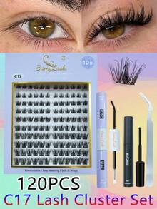 BamyLash 1 Box Natural Light Wispy Cluster Lash Kit Cluster DIY Lash Extension,Fluffy Soft 3D Individual Lashes With Bond Seal Remover And Applicator - màu đen - Xem 12