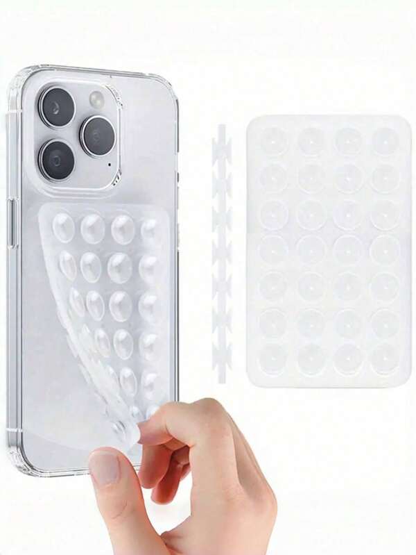1pc Silicone Phone Sticky Grip Handle, Suction Phone Case Stand, Hands-Free Sticky Phone Handle For Selfie And Video, Mobile Finger Grip Stand